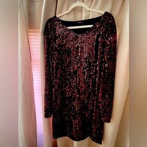 Beautiful Dark Mini Beaded Dress perfect for the Holidays